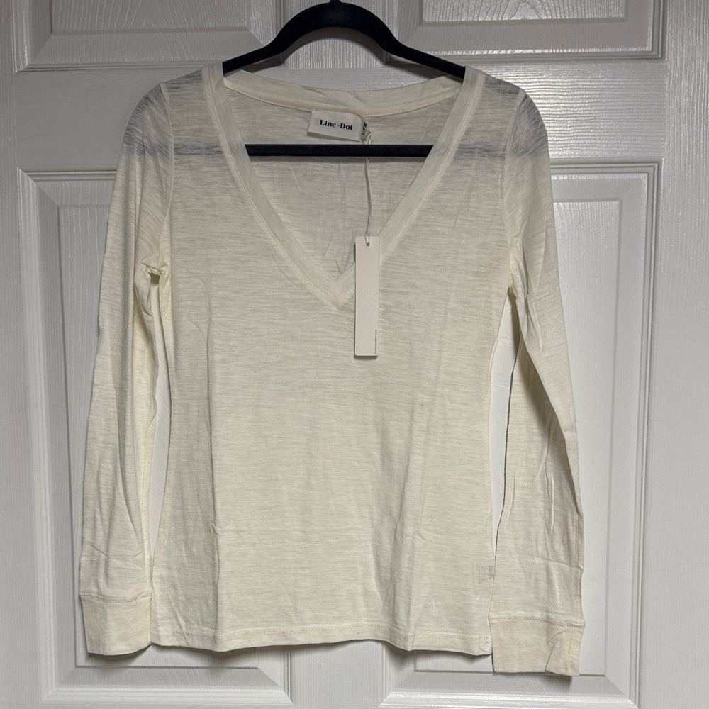Women's Cream V-Neck Top